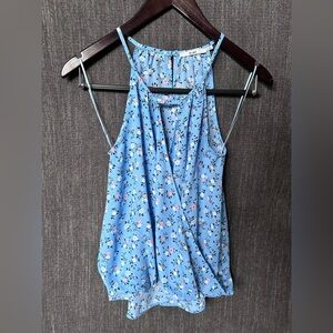 Floral Blue Sleeveless Top